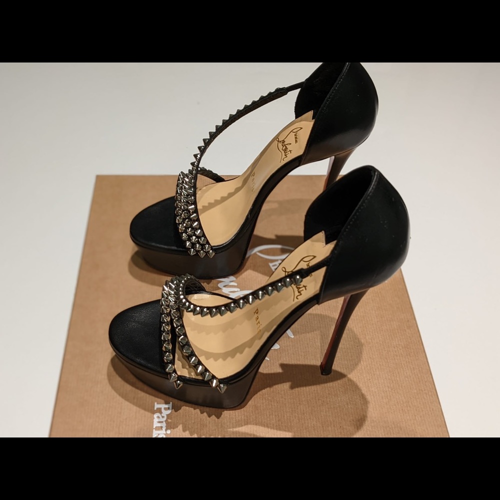 Christian louboutin model SO SPIKE ALTA in black size 36 original with receipt